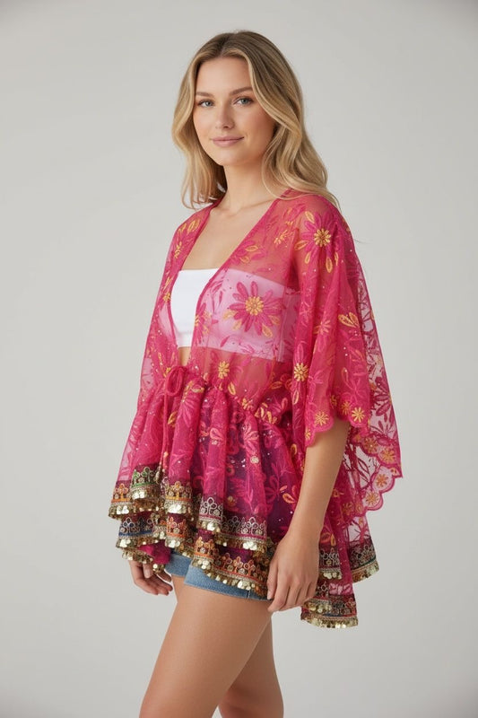 Pink Frill Kimono